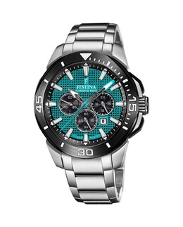 Мужские часы F20641/3 Chrono Bike из серебристой стали Festina, серебро 8430622795312 | plata
