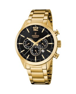Мужские часы F20633/3 Timeless Chronograph из золотой стали Festina, золотой 8430622792991 | oro
