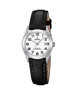 Часы женские F20447/1 Steel Classic черные кожаные Festina, черный 8430622735547 | negro