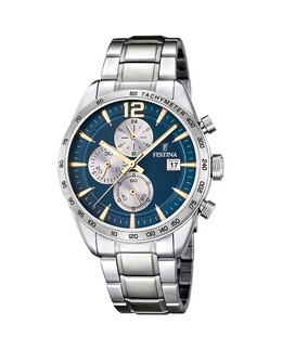 F16759/7 Мужские часы Timeless Chronograph из серебряной стали Festina, серебро 8430622795589 | plata