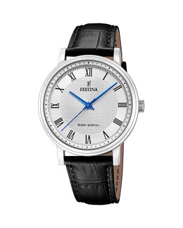 F20660/3 Petite черные кожаные мужские часы Festina, черный 8430622802751 | negro