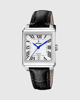 F20682/3 Женские часы On The Square из черной кожи Festina, черный 34627 | negro
