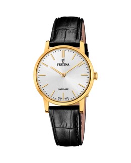 F20017/1 Черные кожаные женские часы Swiss Made Festina, черный 8430622757402 | negro