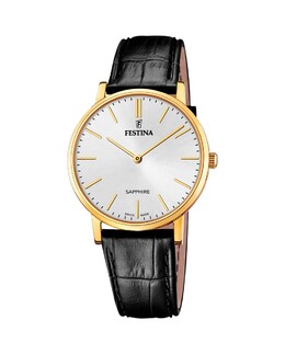 F20016/1 Черные кожаные мужские часы Swiss Made Festina, черный 8430622757280 | negro