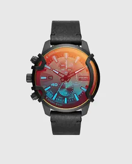 Diesel Griffed DZ4519 хронограф черные кожаные мужские часы, черный 1010665603865 | negro