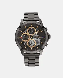 Мужские часы 1710479 многофункциональные серая сталь Tommy Hilfiger, серый 1010664406617 | gris