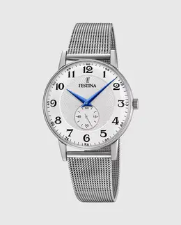 Мужские часы F20568/1 Acero Classico из серебристой стали Festina, серебряный 25888 | plata
