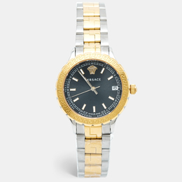 Versace Black Dial Two-Tone Stainless Steel Hellenyium V12 Women's Wristwatch 35 mm 1203720