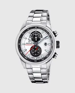 F20694/1 Мужские часы Timeless Chronograph из серебряной стали Festina, серебряный 35805 | plata
