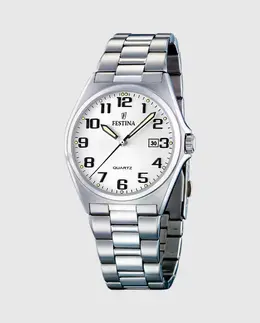 Мужские часы F16374/9 Acero Classico из серебристой стали Festina, серебряный 23925 | plata