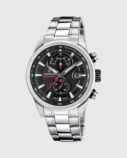 F20694/6 Мужские часы Timeless Chronograph из серебряной стали Festina, серебряный 35805 | plata