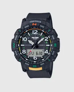 Casio Pro Trek PRT-B50-1ER Аналого-цифровые мужские часы из черной смолы 4549526246463 | negro