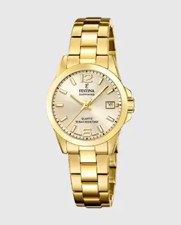F20050/2 Швейцарские классические женские часы в корпусе из стали золотистого оттенка Festina, золото 8430622827907 | oro