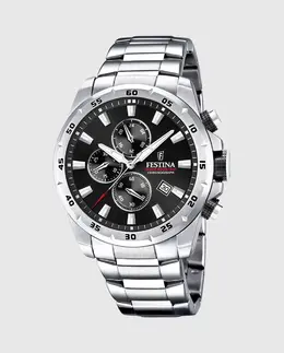 F20463/4 Chrono Sport мужские часы в серебристо-стальном корпусе Festina, серебряный 8430622748066 | plata