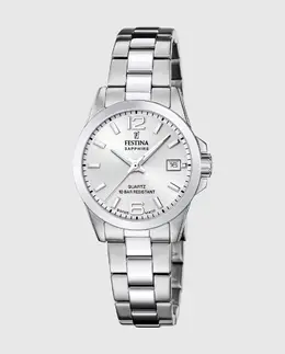 F20049/1 Швейцарские классические женские часы из серебристой стали Festina, серебряный 8430622828515 | plata