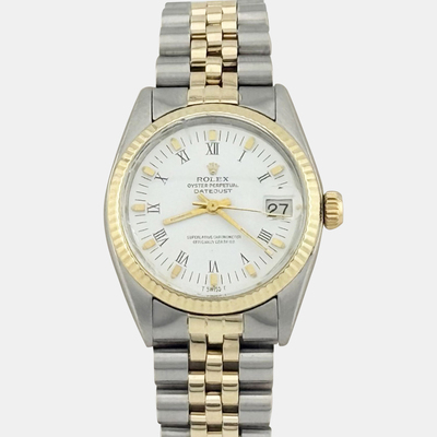 Rolex Datejust 6824 Pre Owned - White Dial with Yellow Gold and Stainless Steel 1221283 (white, arb25808)