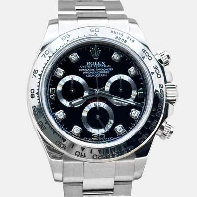 Rolex Cosmograph Daytona 116509 Automatic Black Diamond White Gold Men's Watch Article No: 1221247 (black, arb25815)