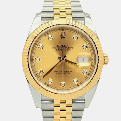 Rolex Datejust 126333 Automatic Men's Stainless Steel Yellow Gold Dial with Diamonds 1221275 (yellow, arb25819)