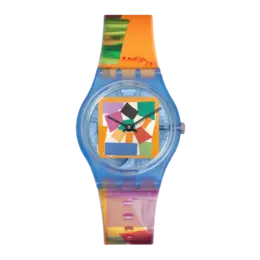 Часы Matisse's Snail разноцветные с разноцветным ремешком Swatch, мультиколор 7610522879706 | multicolor