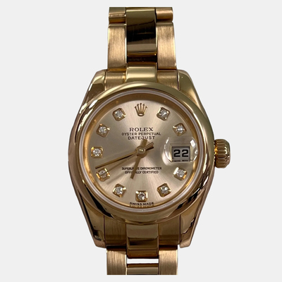 Men's Automatic Pink Diamond Rose Gold Rolex Datejust President Ref: 1220545 (pink, arb25863)