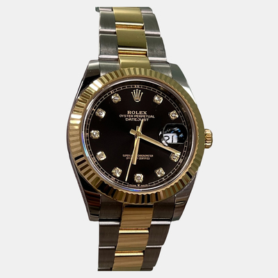 Rolex Datejust 126333 Black Diamond Dial, Yellow Gold & Stainless Steel Men's Watch 1221993 (black, arb25686)