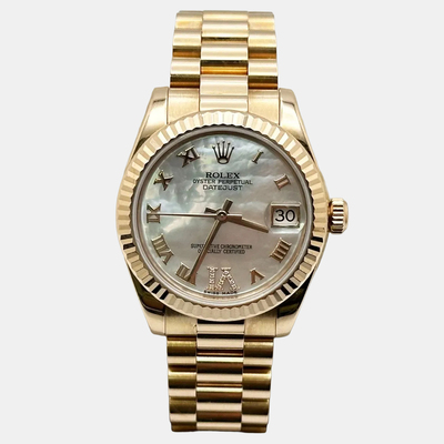 Rolex 178275 President Automatic MOP Diamond Rose Gold Women's Watch 1221988 (arb25689)