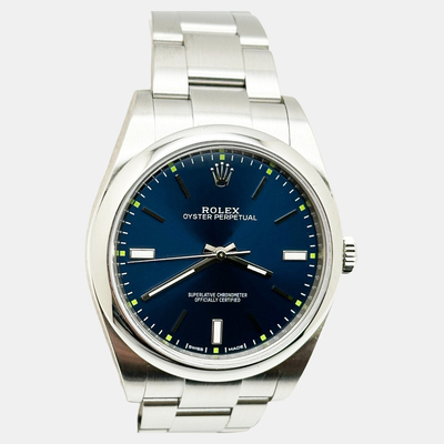 Rolex Oyster Perpetual Ref. 1221932 Blue Dial Stainless Steel Men's Watch (blue, arb25942)