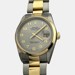 Rolex Datejust 16203 Automatic Silver Arabic Dial 18K Yellow Gold Stainless Steel Men's Wristwatch 36mm 1236292