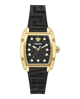 Силиконовые часы Versace Dominus, черный/золотой/черный 7854917156924 | black/gold/black