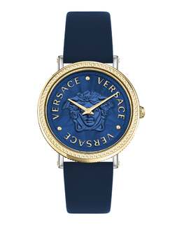 Часы из кожи V-Dollar Versace, цвет blue/two tone/blue 7513160319036 | blue/two tone/blue