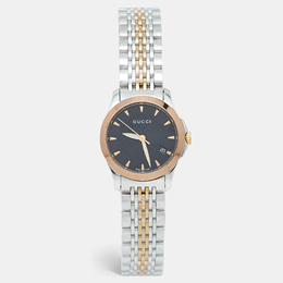 Gucci Black Two Tone Stainless Steel G-Timeless YA126512 Women's Wristwatch 27 mm 1203870