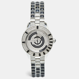 Dior Black Diamond Paved Stainless Steel Christal CD11311BM001 Women's Wristwatch 33 mm 1096135