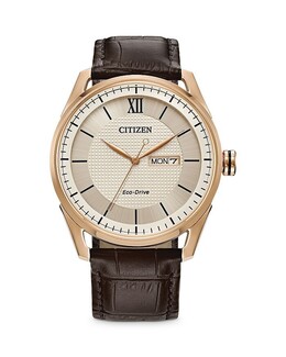 Классические часы Citizen Eco-Drive, 42 мм, коричневый/бежевый 4515350 | beige/brown