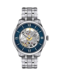 Часы Tissot Chemin des Tourelles Powermatic 80 Skeleton, 39 мм, серебряный 5182630 | silver