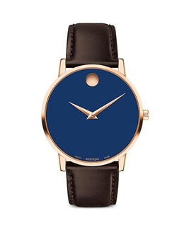 Классические музейные часы, 40 мм Movado, цвет Blue 4507091 | blue/brown