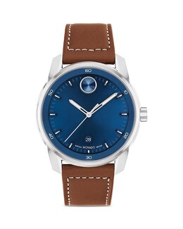 Часы Movado Verso из нержавеющей стали, 42 мм, синий 4785024 | blue/brown