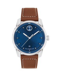 Часы Bold Verso из нержавеющей стали, 42 мм Movado, цвет Blue 4785024 | blue/brown