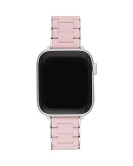 Apple Watch Сменный браслет в силиконовой оболочке, 38-49 мм Michele, цвет Pink 4284844 | pink/silver