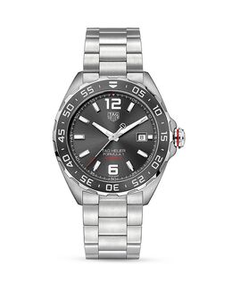 Мужские часы Formula 1 Calibre 5 Automatic из серой стали, 43 мм Tag Heuer, черный 1815957 | black