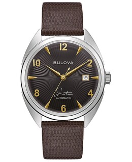Мужские часы Frank Sinatra с автоматическим коричневым кожаным ремешком, 39 мм Bulova 11347510 | brown