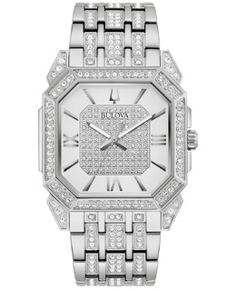 Мужские часы-браслет из нержавеющей стали Crystal Octava 40 мм Bulova 14607232 | silver-tone