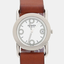 Hermes Barenia BR1.71 (Art: 1217244) White Stainless Steel Quartz Watch