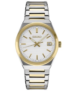 Мужские двухцветные часы-браслет из нержавеющей стали Essentials 39 мм Seiko 16727469 | white