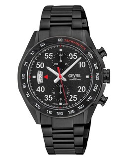 Мужские часы Ascari Swiss с автоматическим ионным покрытием, черный браслет из нержавеющей стали, 42 мм Gevril 15240658 | black