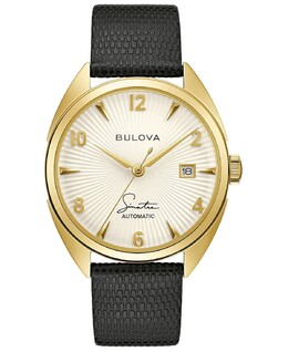 Мужские автоматические часы Frank Sinatra с черным кожаным ремешком, 39 мм Bulova 11347517 | black