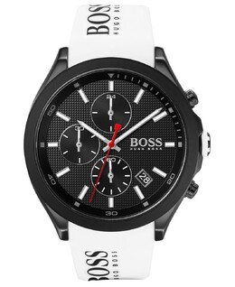Мужские часы с хронографом Velocity, белый силиконовый ремешок, 45 мм Hugo Boss 10050570 | white