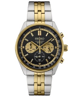 Мужские часы-хронограф Essentials с двухцветным браслетом из нержавеющей стали, 42 мм Seiko 16727451 | black