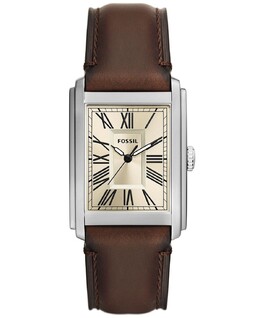 Мужские коричневые кожаные часы Carraway с тремя стрелками, 30 мм Fossil 16440276 | brown