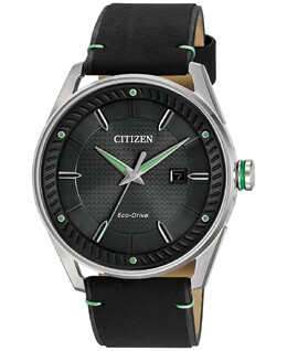 Мужские часы Drive from Citizen Eco-Drive, черный кожаный ремешок, 42 мм BM6980-08E 2998706 | black
