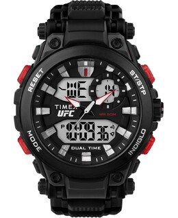 Мужские кварцевые часы UFC с ударной смолой, черные, 50 мм Timex 15960520 | black